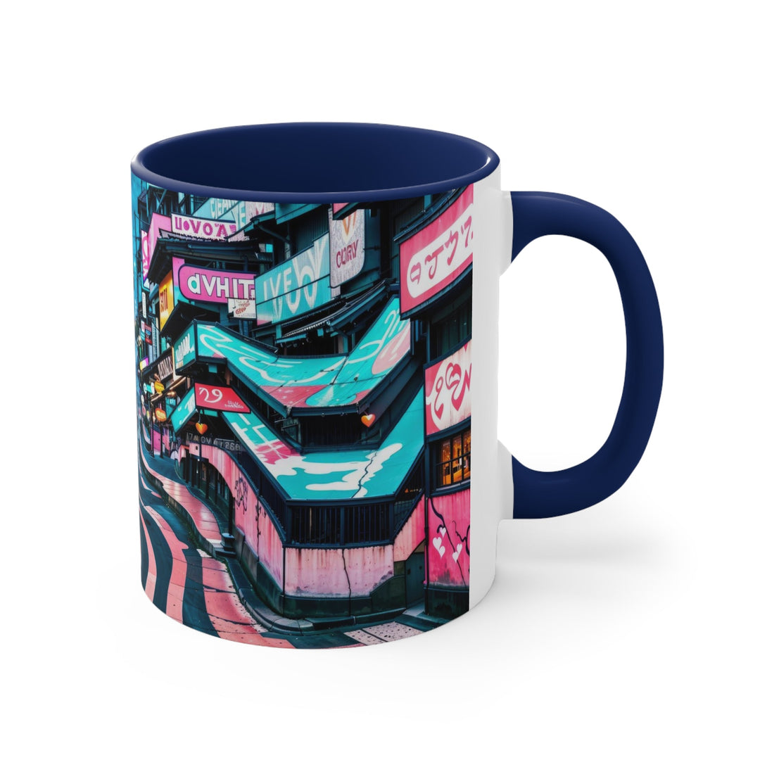 Vibrant Urban Waves - Accent Coffee Mug - Mug - g(0D·IO) - Pink - 11oz -