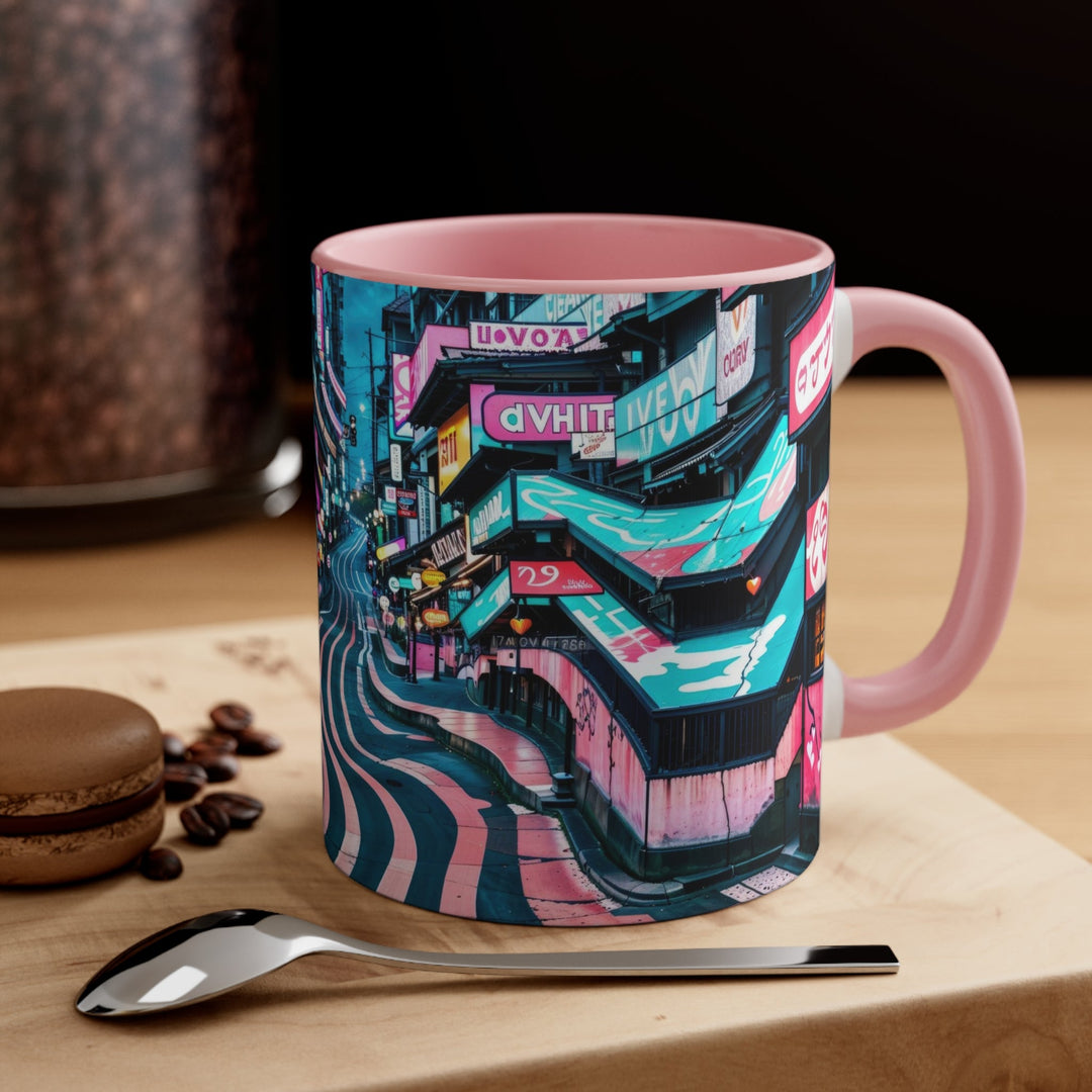 Vibrant Urban Waves - Accent Coffee Mug - Mug - g(0D·IO) - Pink - 11oz -