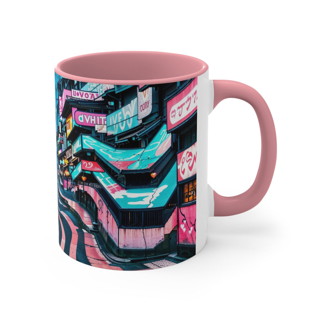 Vibrant Urban Waves - Accent Coffee Mug - Mug - g(0D·IO) - Pink - 11oz -