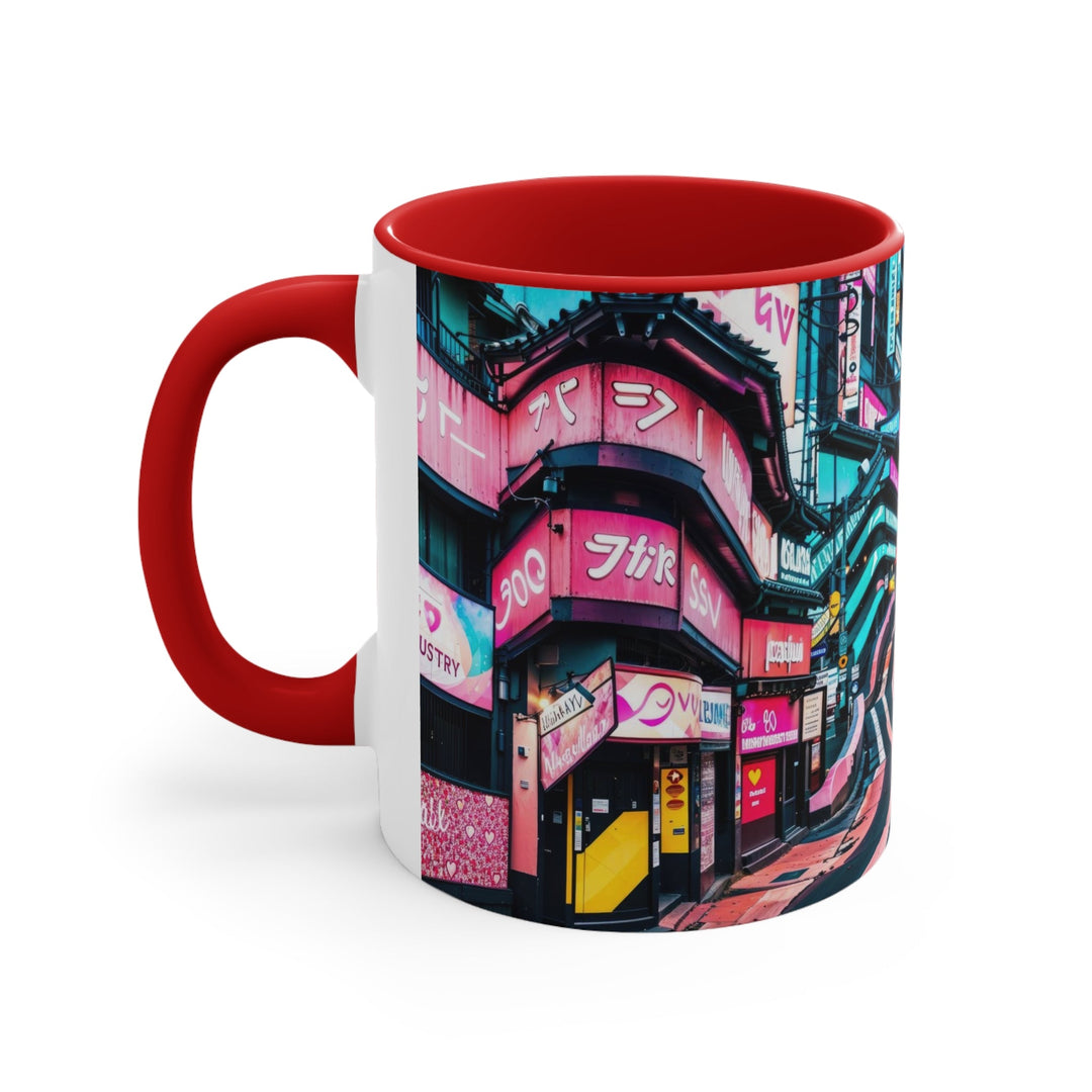 Vibrant Urban Waves - Accent Coffee Mug - Mug - g(0D·IO) - Pink - 11oz -