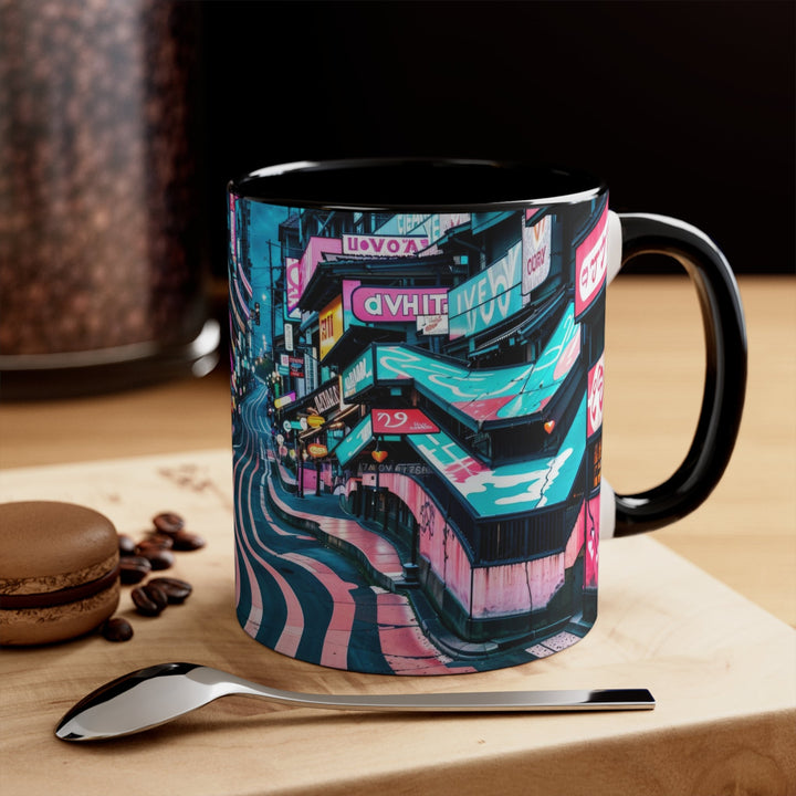 Vibrant Urban Waves - Accent Coffee Mug - Mug - g(0D·IO) - Pink - 11oz -