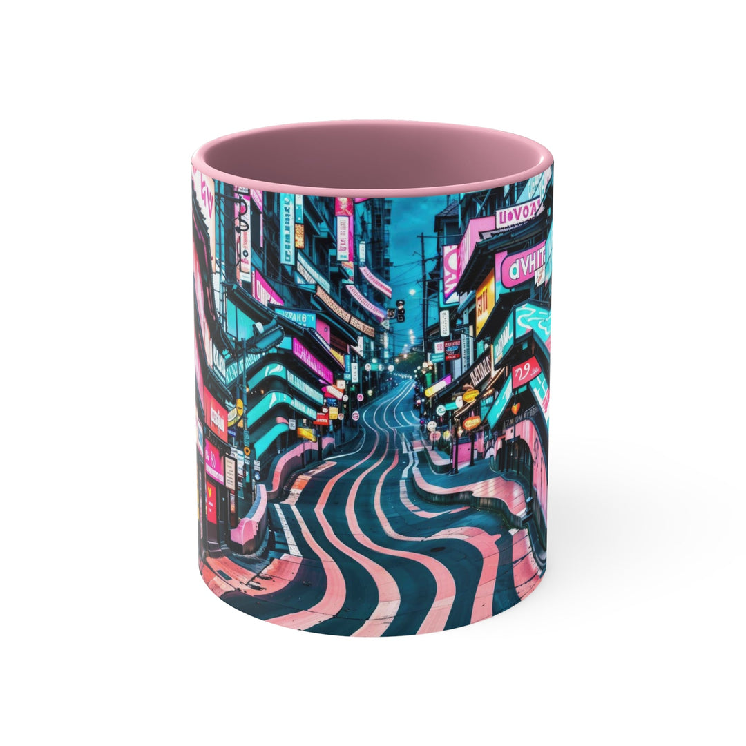 Vibrant Urban Waves - Accent Coffee Mug - Mug - g(0D·IO) - Pink - 11oz -