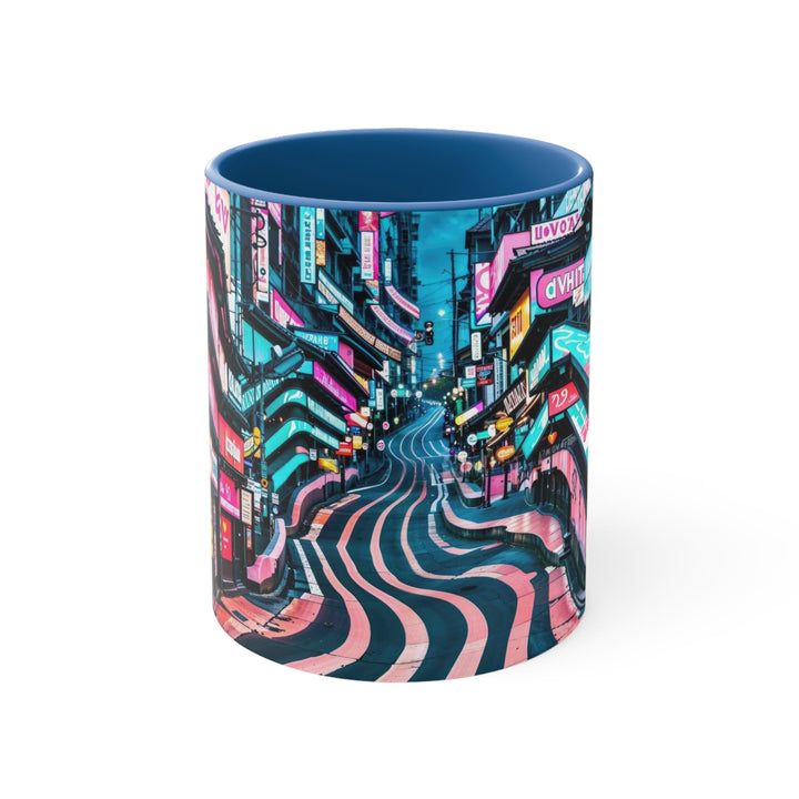 Vibrant Urban Waves - Accent Coffee Mug - Mug - g(0D·IO) - Blue - 11oz -