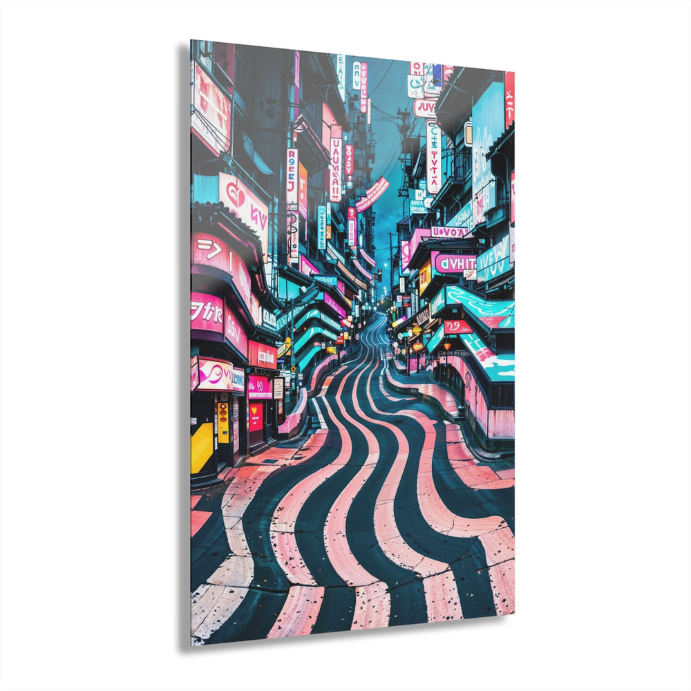 Vibrant Urban Waves - Acrylic Prints (French Cleat Hanging) - Home Decor - g(0D·IO) - 24" x 36" (Vertical) - 0.25'' -