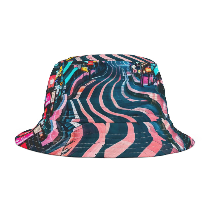 Vibrant Urban Waves - Bucket Hat - Hats - g(0D·IO) - Large - White stitching -