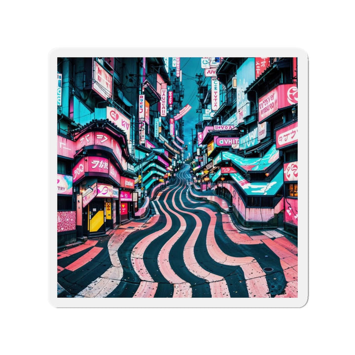Vibrant Urban Waves - Die-cut Magnet - Home Decor - g(0D·IO) - 6 × 6" - Die-Cut - 1 pc