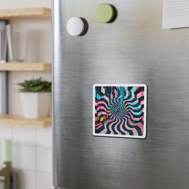 Vibrant Urban Waves - Die-cut Magnet - Home Decor - g(0D·IO) - 6 × 6" - Die-Cut - 1 pc