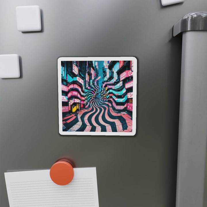 Vibrant Urban Waves - Die-cut Magnet - Home Decor - g(0D·IO) - 6 × 6" - Die-Cut - 1 pc