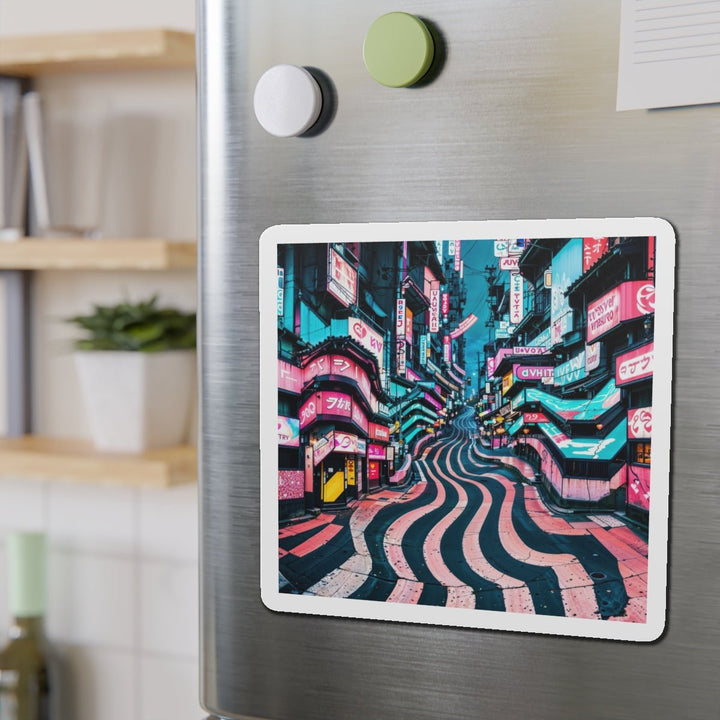 Vibrant Urban Waves - Die-cut Magnet - Home Decor - g(0D·IO) - 6 × 6" - Die-Cut - 1 pc