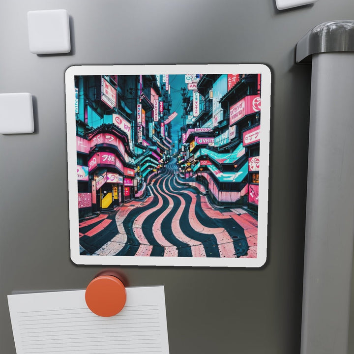 Vibrant Urban Waves - Die-cut Magnet - Home Decor - g(0D·IO) - 6 × 6" - Die-Cut - 1 pc