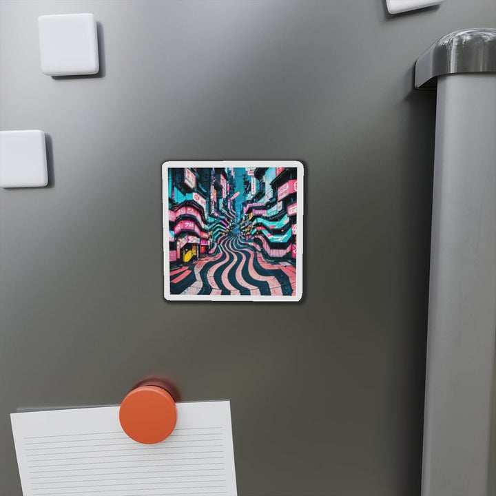 Vibrant Urban Waves - Die-cut Magnet - Home Decor - g(0D·IO) - 6 × 6" - Die-Cut - 1 pc