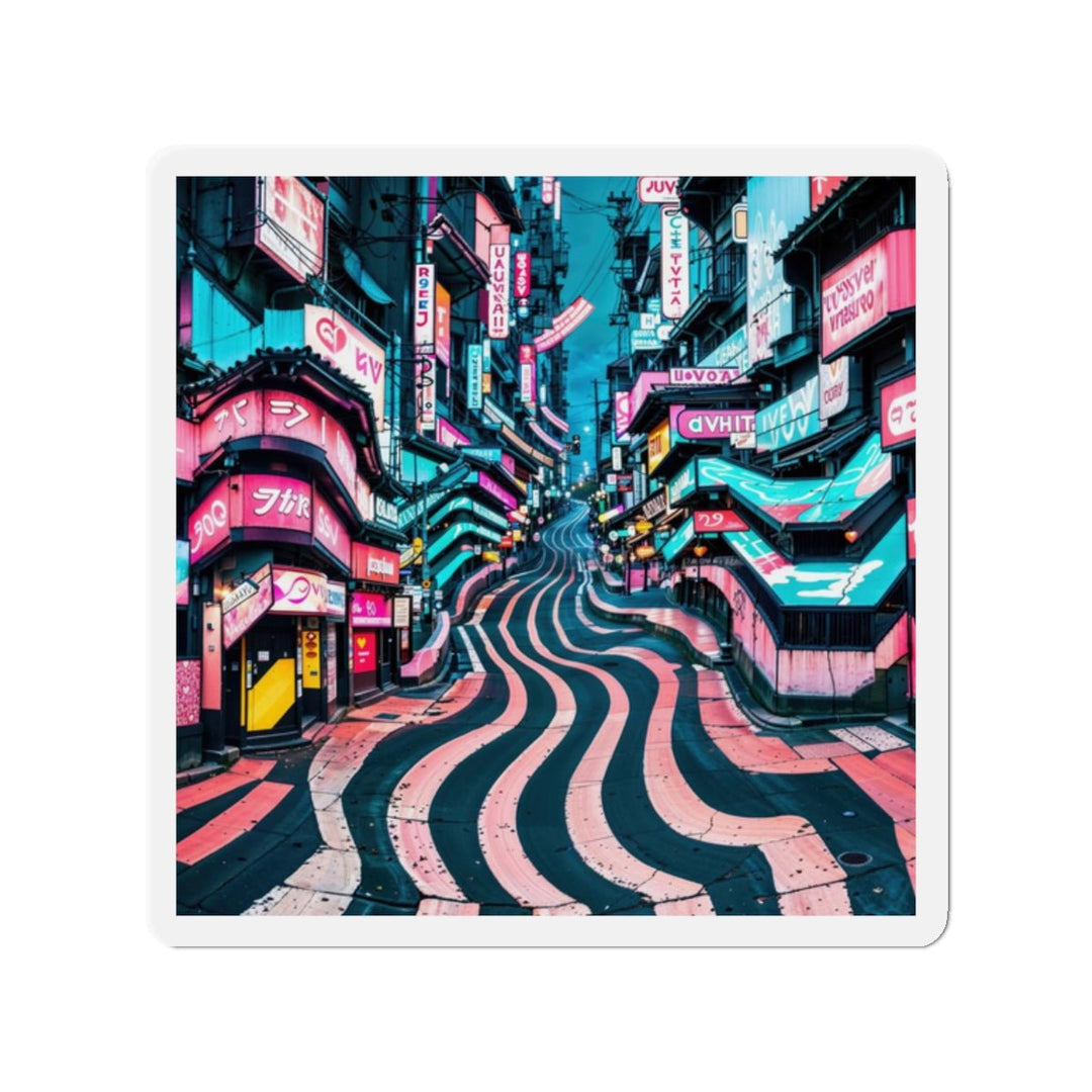 Vibrant Urban Waves - Die-cut Magnet - Home Decor - g(0D·IO) - 2" x 2" - Die-Cut - 1 pc