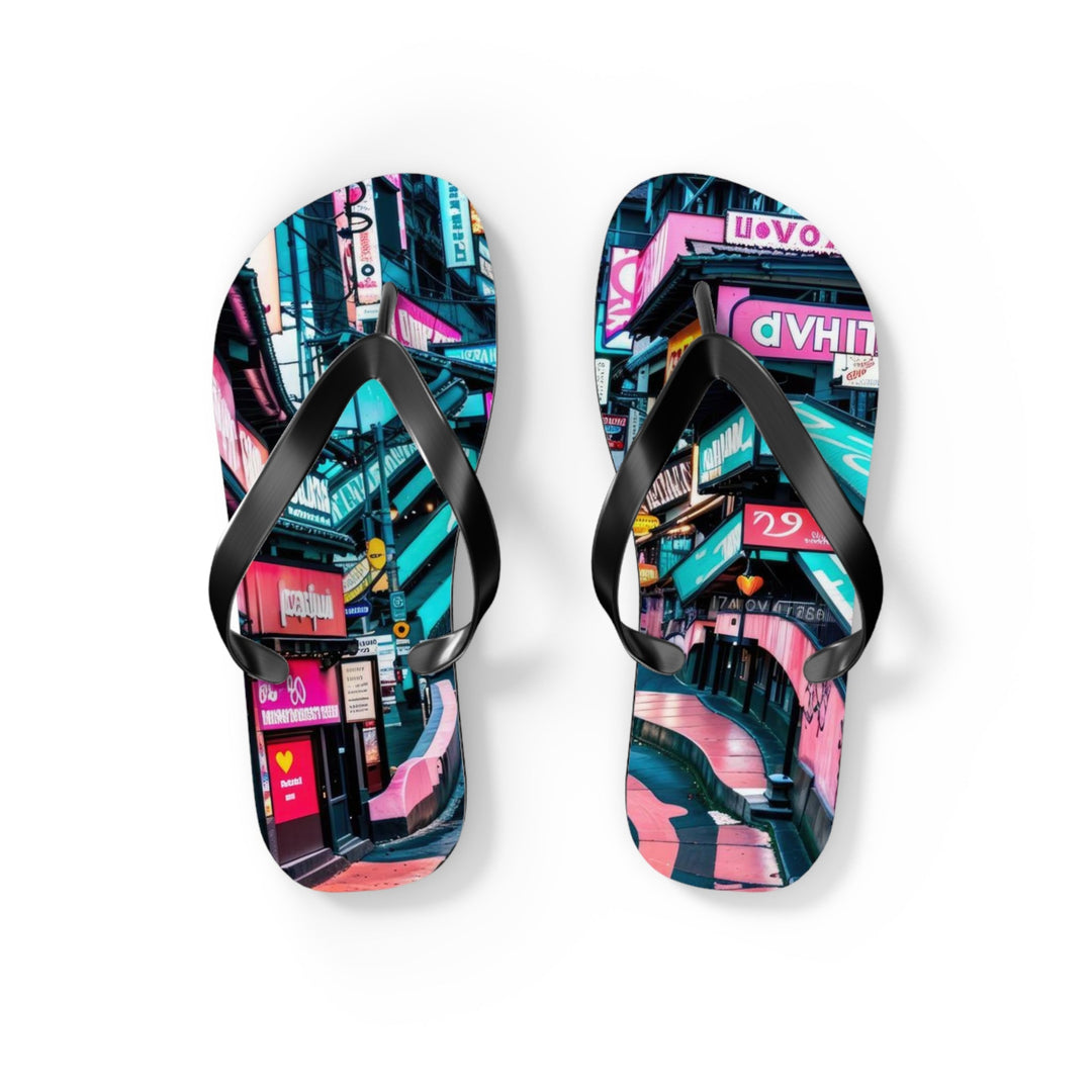 Vibrant Urban Waves - Flip Flops - Shoes - g(0D·IO) - S - Black sole -