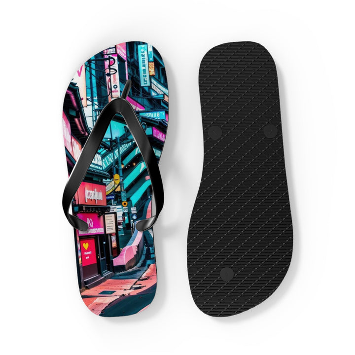 Vibrant Urban Waves - Flip Flops - Shoes - g(0D·IO) - XL - Black sole -