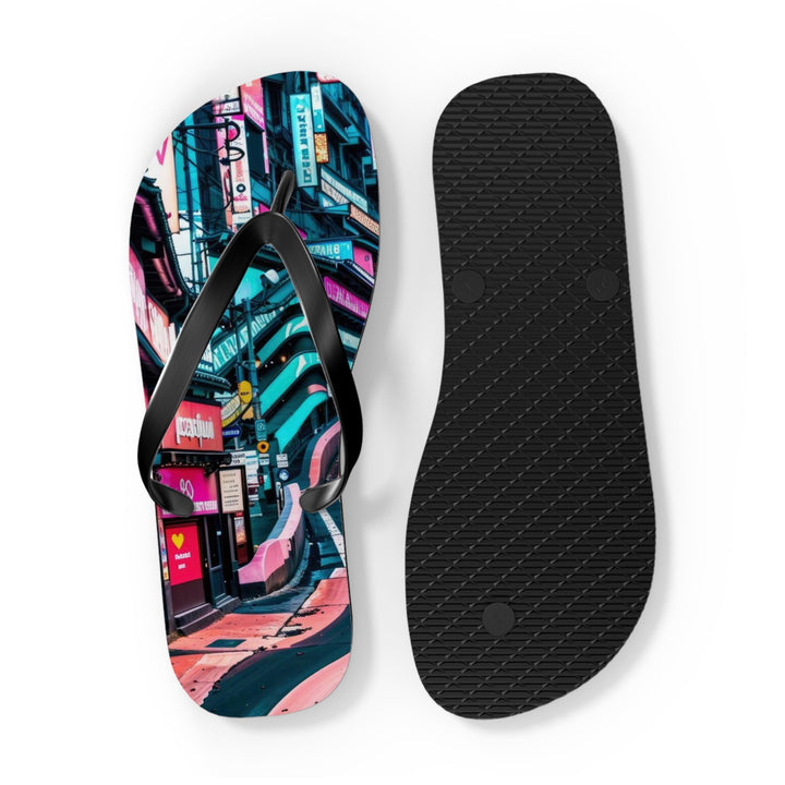 Vibrant Urban Waves - Flip Flops - Shoes - g(0D·IO) - XL - Black sole -