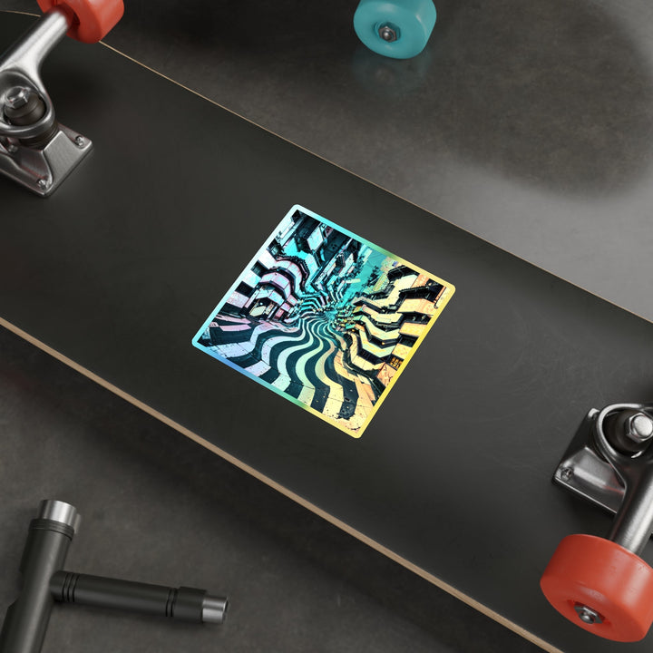 Vibrant Urban Waves - Holographic Die-Cut Sticker - Paper products - g(0D·IO) - 5" × 5" - Die-Cut - Holographic