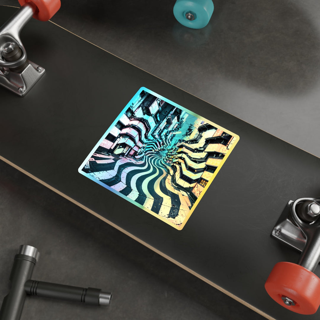 Vibrant Urban Waves - Holographic Die-Cut Sticker - Paper products - g(0D·IO) - 5" × 5" - Die-Cut - Holographic