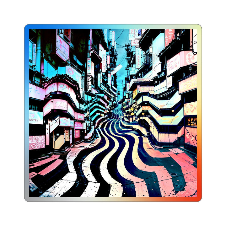 Vibrant Urban Waves - Holographic Die-Cut Sticker - Paper products - g(0D·IO) - 5" × 5" - Die-Cut - Holographic