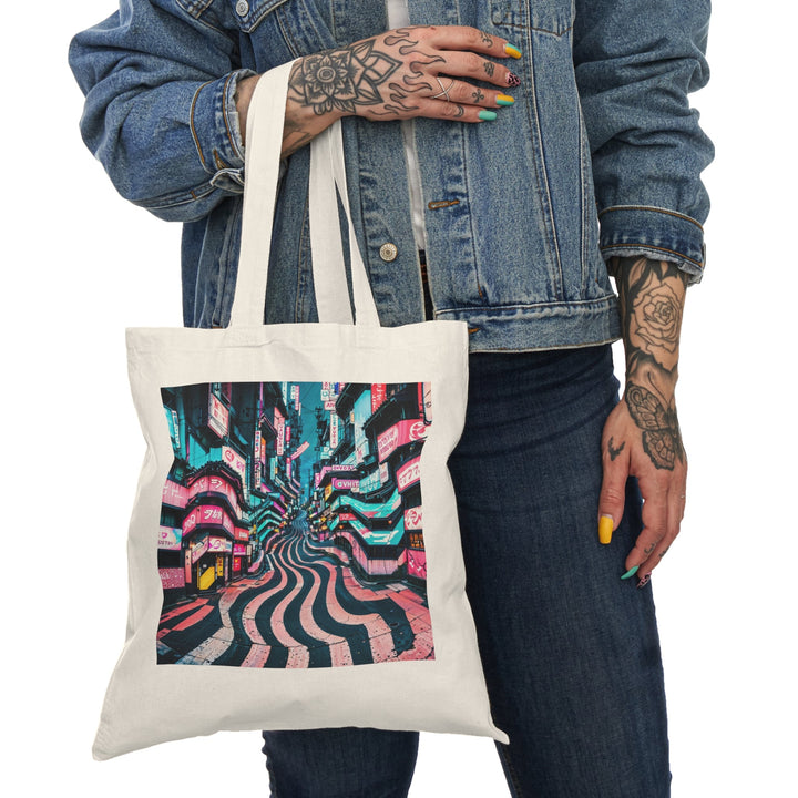 Vibrant Urban Waves - Natural Tote Bag - Bags - g(0D·IO) - 15" x 16" - Natural -