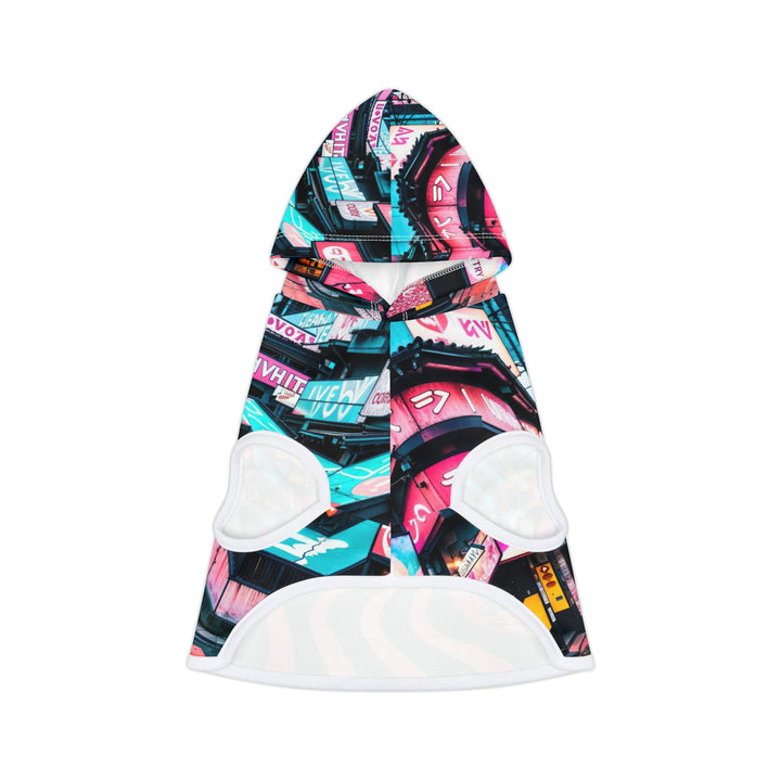 Vibrant Urban Waves - Pet Hoodie - Pets - g(0D·IO) - XXS - White Rib -