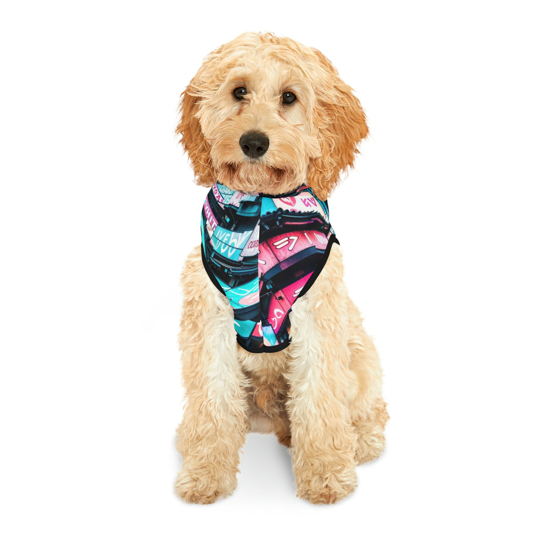 Vibrant Urban Waves - Pet Hoodie - Pets - g(0D·IO) - XXS - Black Rib -