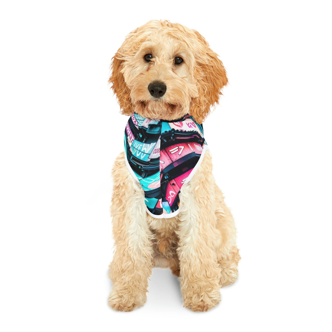 Vibrant Urban Waves - Pet Hoodie - Pets - g(0D·IO) - XXS - Black Rib -