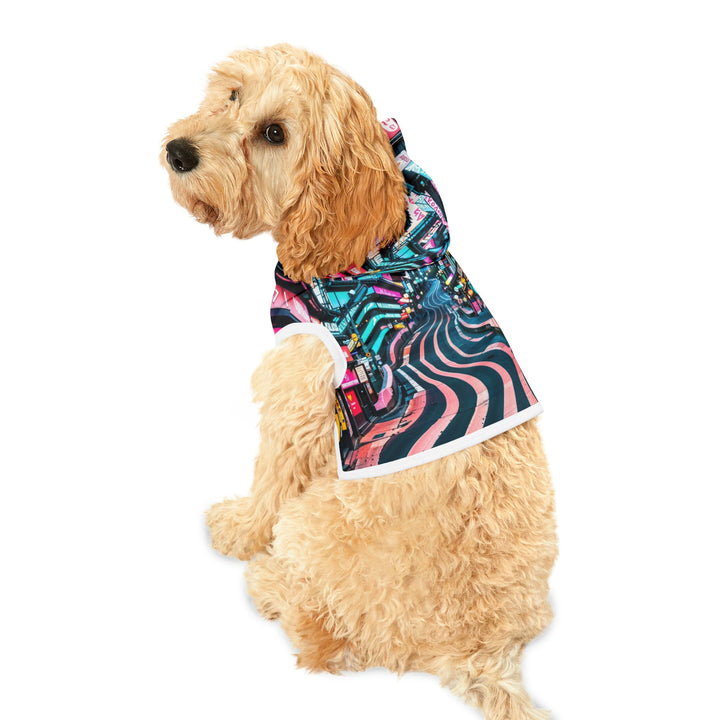 Vibrant Urban Waves - Pet Hoodie - Pets - g(0D·IO) - XXS - Black Rib -