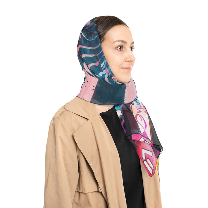 Vibrant Urban Waves - Poly Scarf - Accessories - g(0D·IO) - Poly chiffon - 50" × 50" -