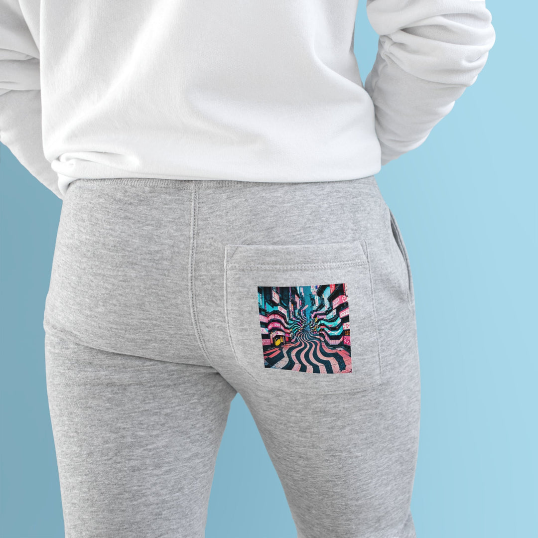 Vibrant Urban Waves - Premium Fleece Joggers - Trousers - g(0D·IO) - Charcoal Heather - M -