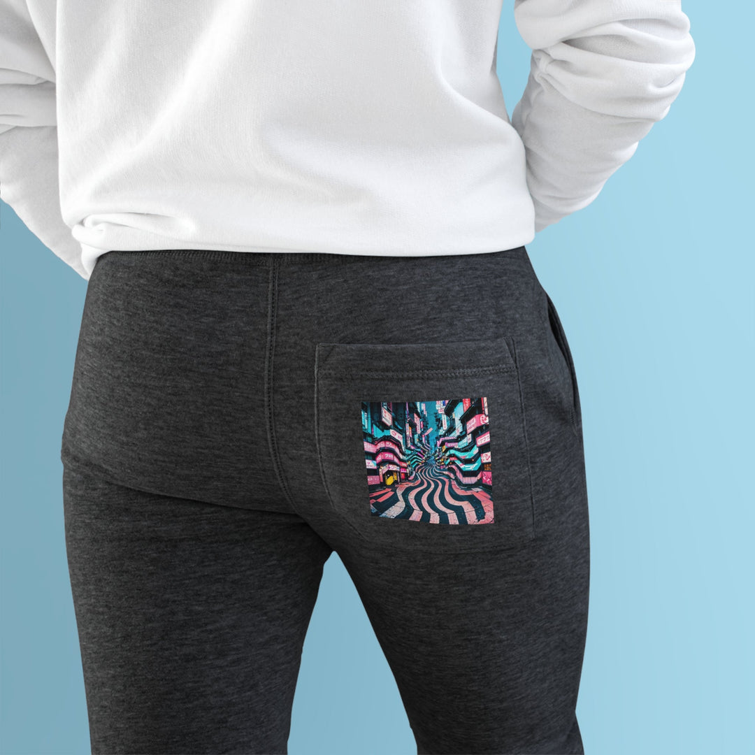 Vibrant Urban Waves - Premium Fleece Joggers - Trousers - g(0D·IO) - Charcoal Heather - M -