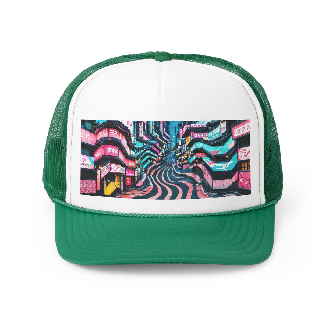 Vibrant Urban Waves - Trucker Hat - Hats - g(0D·IO) - Green - One size -