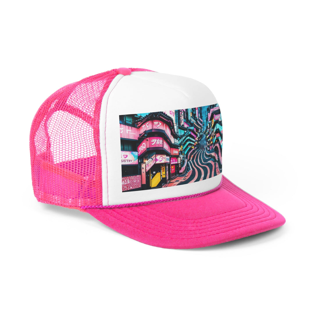 Vibrant Urban Waves - Trucker Hat - Hats - g(0D·IO) - Pink - One size -