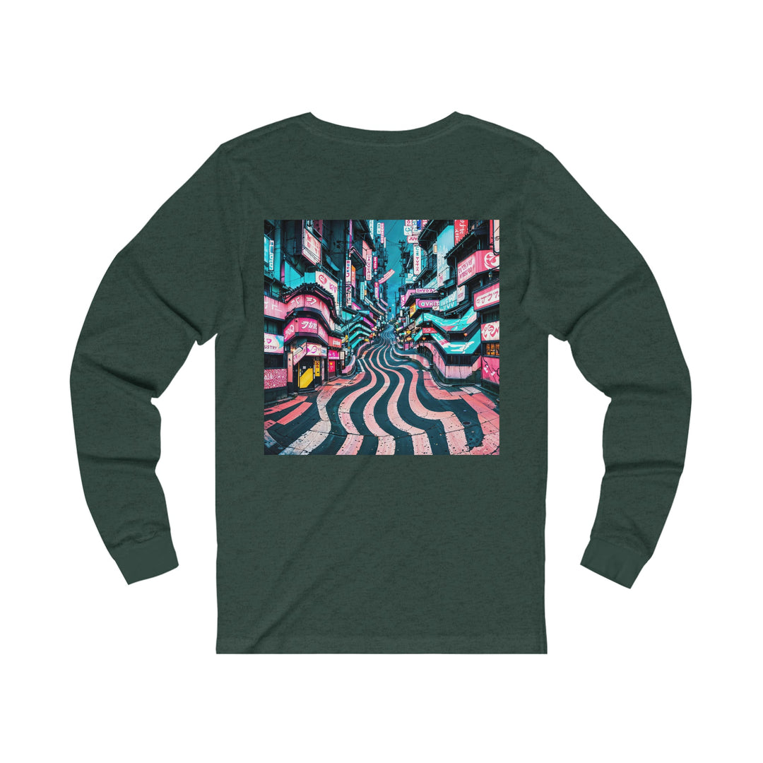 Vibrant Urban Waves - Unisex Jersey Long Sleeve Tee - Long-sleeve - g(0D·IO) - S - Heather Forest -