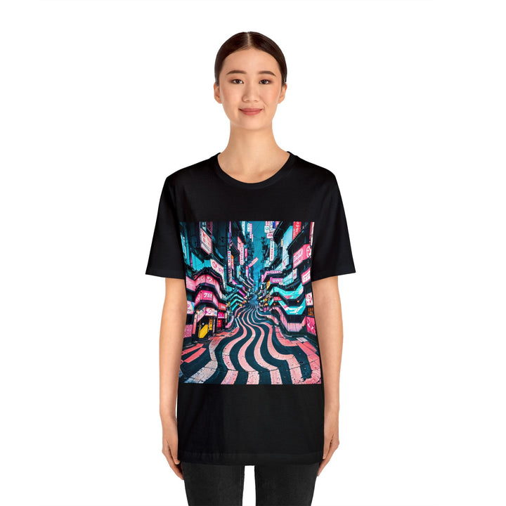 Vibrant Urban Waves - Unisex Jersey Short Sleeve Tee - T-Shirt - g(0D·IO) - Black - S -