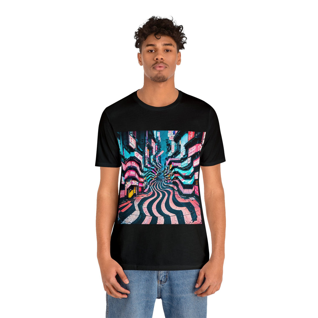 Vibrant Urban Waves - Unisex Jersey Short Sleeve Tee - T-Shirt - g(0D·IO) - Black - S -