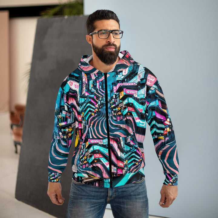 Vibrant Urban Waves - Unisex Zip Hoodie - All Over Prints - g(0D·IO) - XS - -