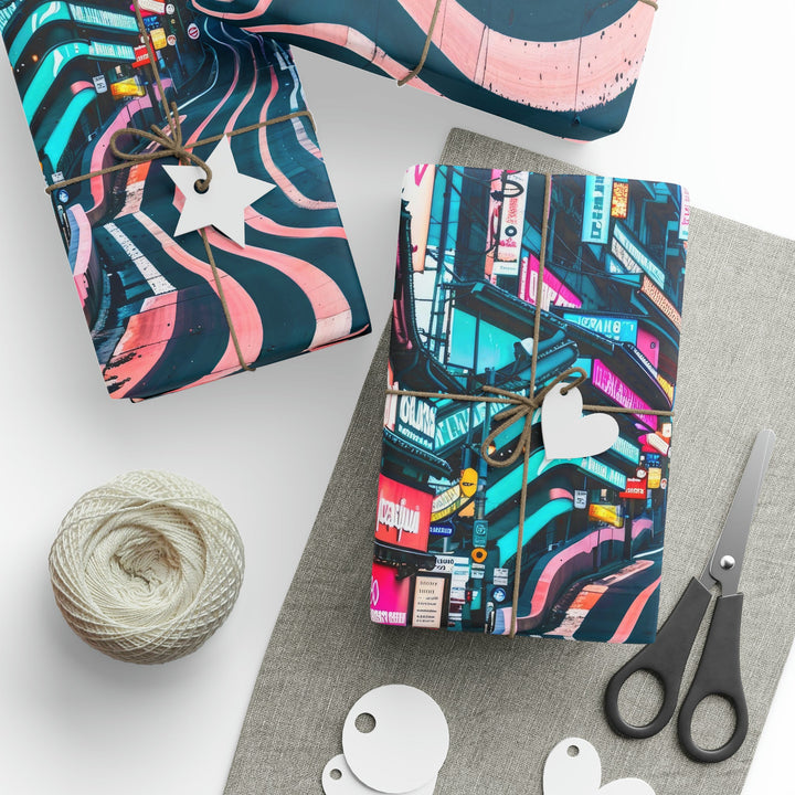 Vibrant Urban Waves - Wrapping Paper - Home Decor - g(0D·IO) - 30" x 180" - Matte -