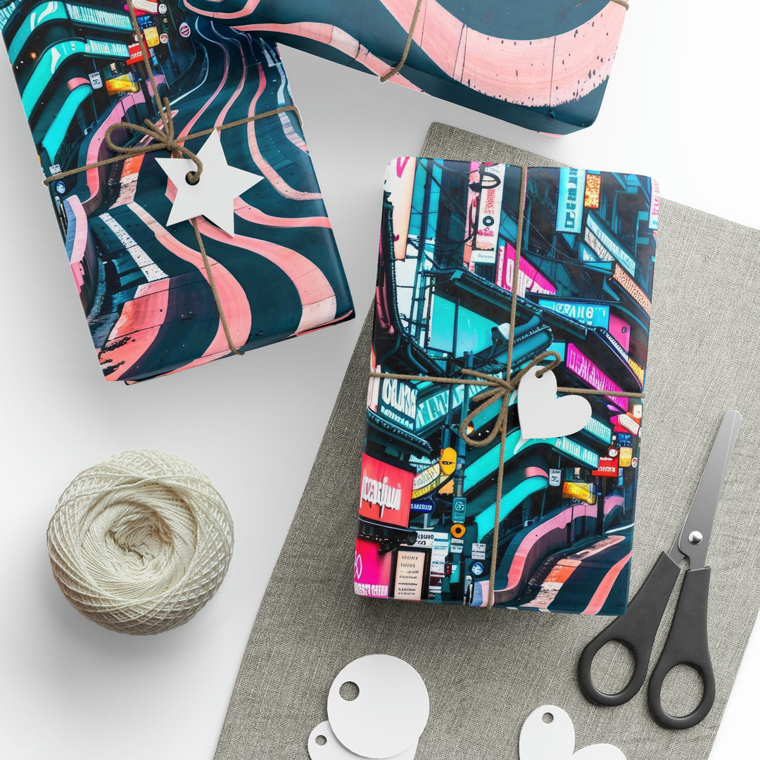 Vibrant Urban Waves - Wrapping Paper - Home Decor - g(0D·IO) - 30" x 180" - Matte -