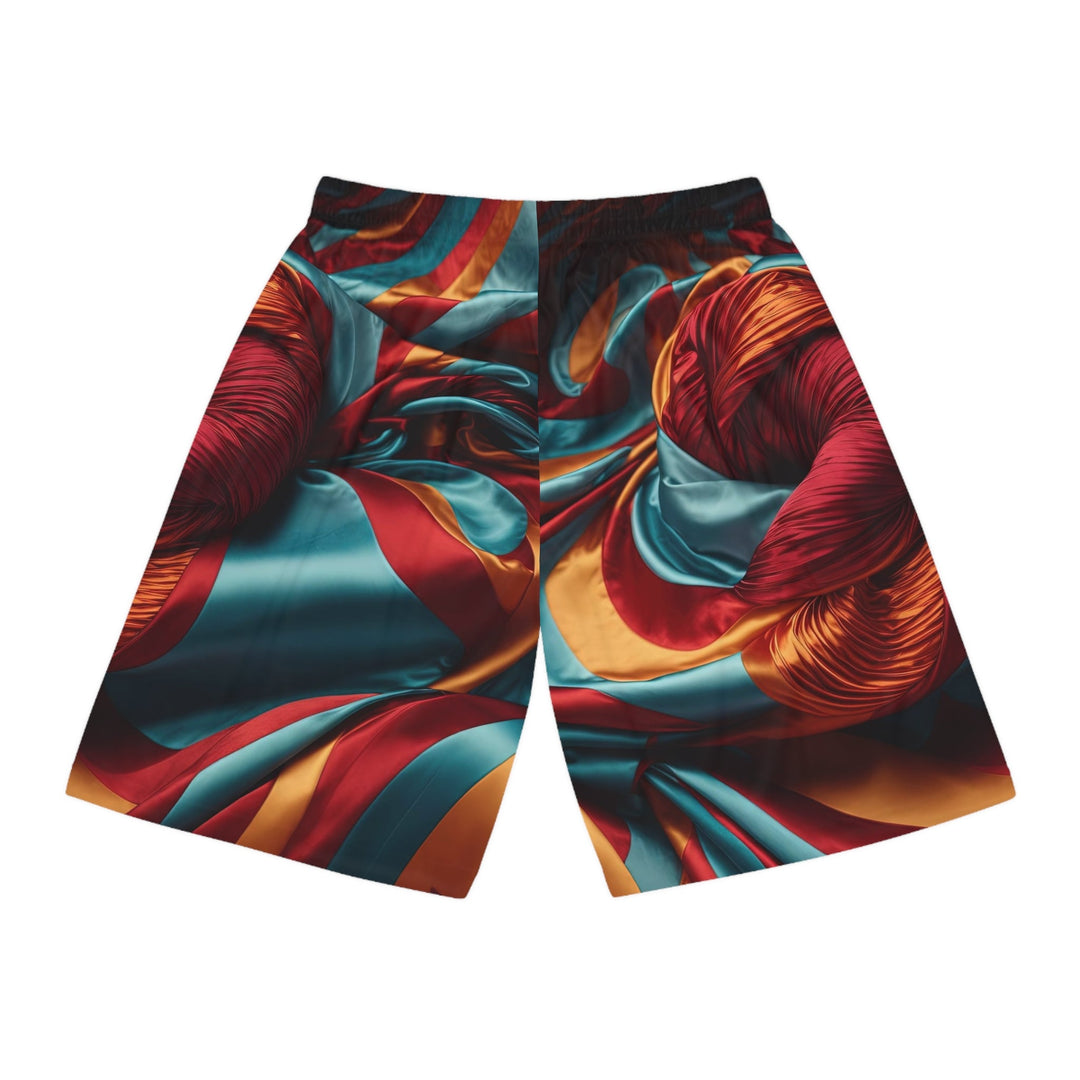 Vivid Silk Swirls - AOP Basketball Shorts - All Over Prints - g(0D·IO) - Seam thread color automatically matched to design - XS -