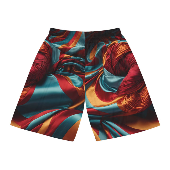 Vivid Silk Swirls - AOP Basketball Shorts - All Over Prints - g(0D·IO) - Seam thread color automatically matched to design - XS -