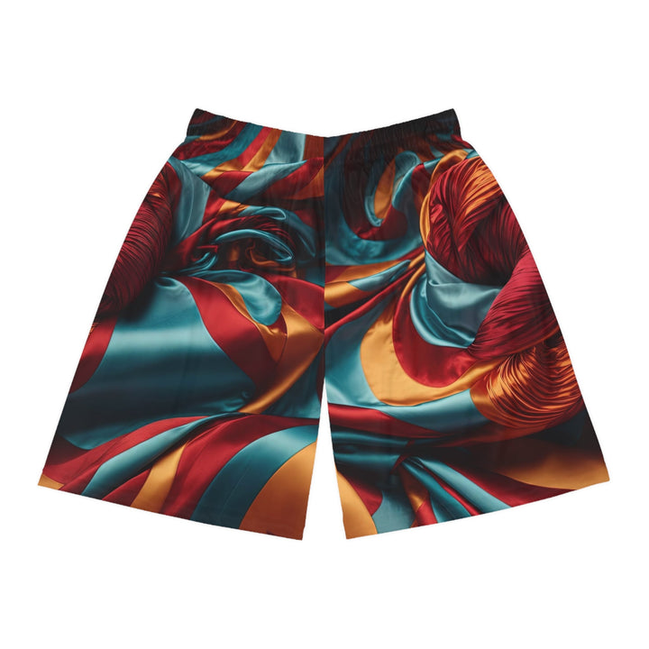 Vivid Silk Swirls - AOP Basketball Shorts - All Over Prints - g(0D·IO) - Seam thread color automatically matched to design - XS -