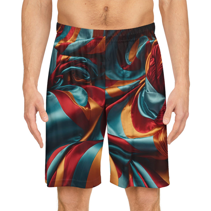 Vivid Silk Swirls - AOP Basketball Shorts - All Over Prints - g(0D·IO) - Seam thread color automatically matched to design - XS -