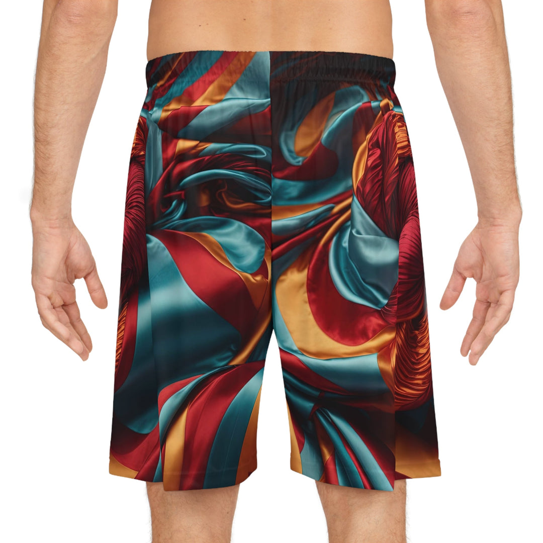 Vivid Silk Swirls - AOP Basketball Shorts - All Over Prints - g(0D·IO) - Seam thread color automatically matched to design - XS -