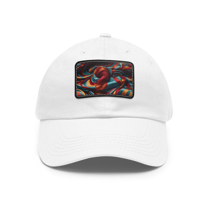 Vivid Silk Swirls - Dad Hat - Hats - g(0D·IO) - White / Black patch - Rectangle - One size