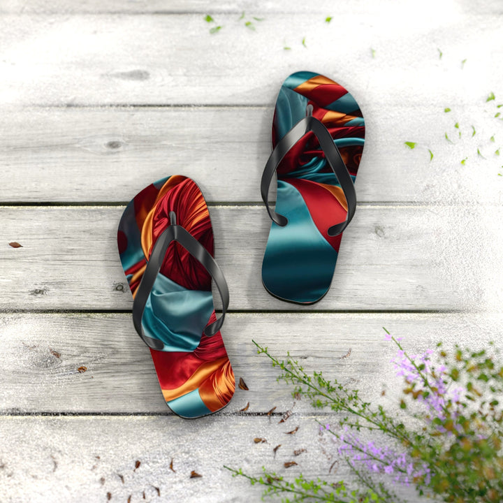 Vivid Silk Swirls - Flip Flops - Shoes - g(0D·IO) - XL - Black sole -