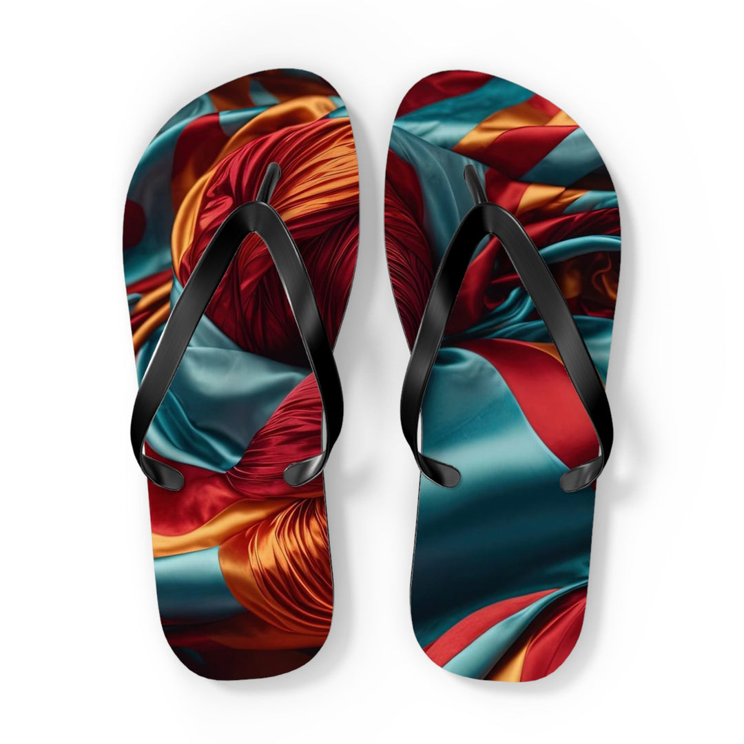 Vivid Silk Swirls - Flip Flops - Shoes - g(0D·IO) - XL - Black sole -