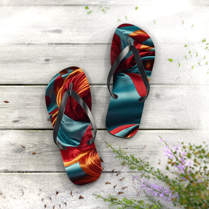 Vivid Silk Swirls - Flip Flops - Shoes - g(0D·IO) - XL - Black sole -