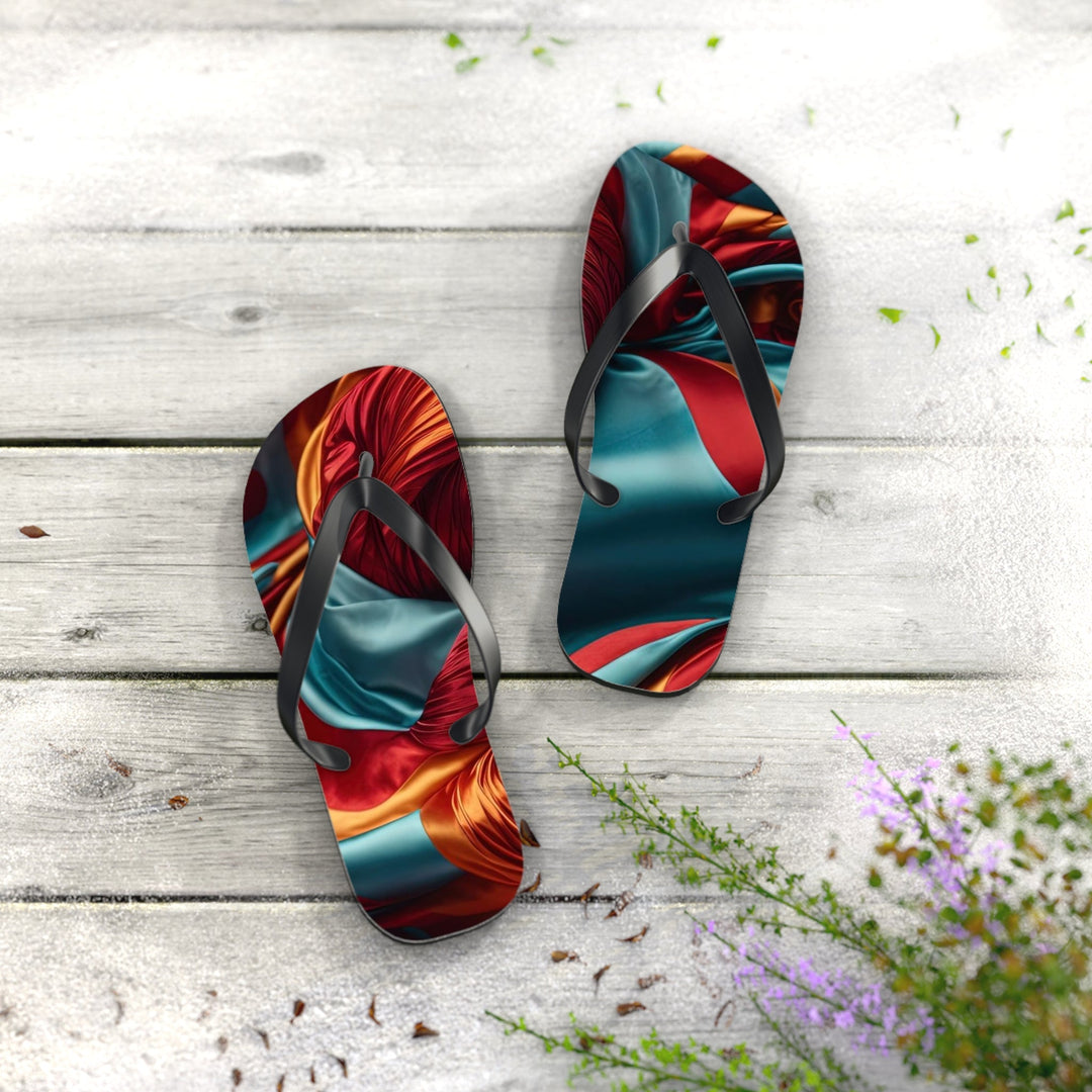 Vivid Silk Swirls - Flip Flops - Shoes - g(0D·IO) - XL - Black sole -