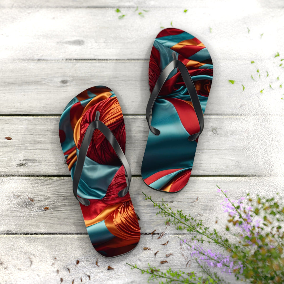 Vivid Silk Swirls - Flip Flops - Shoes - g(0D·IO) - XL - Black sole -