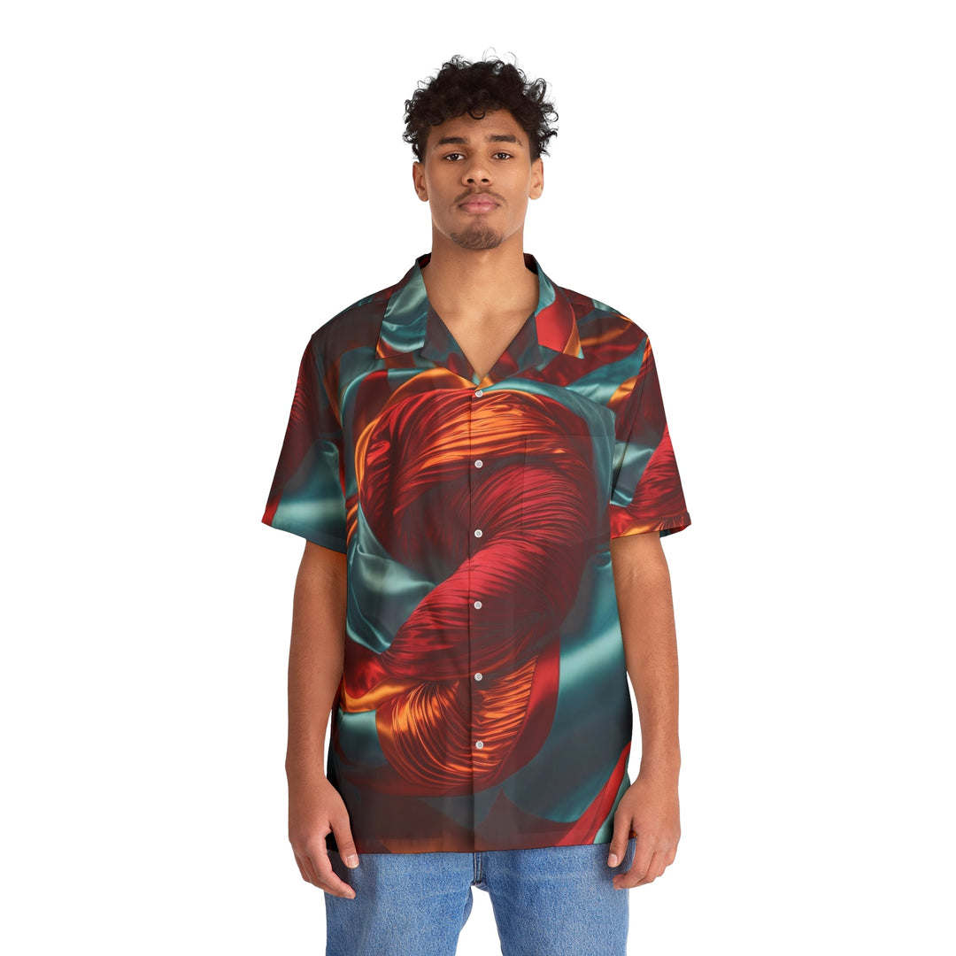 Vivid Silk Swirls - Men's Hawaiian Shirt - All Over Prints - g(0D·IO) - S - Black -